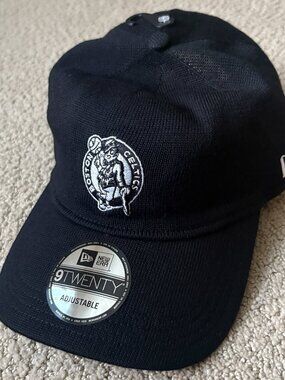New Era Boston Celtics 9TWENTY Merino Wool Black Strapback Adjustable Hat NWT